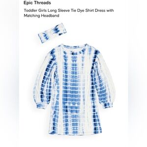 Epic Threads Blue and White Tie Dye Dress with Headband